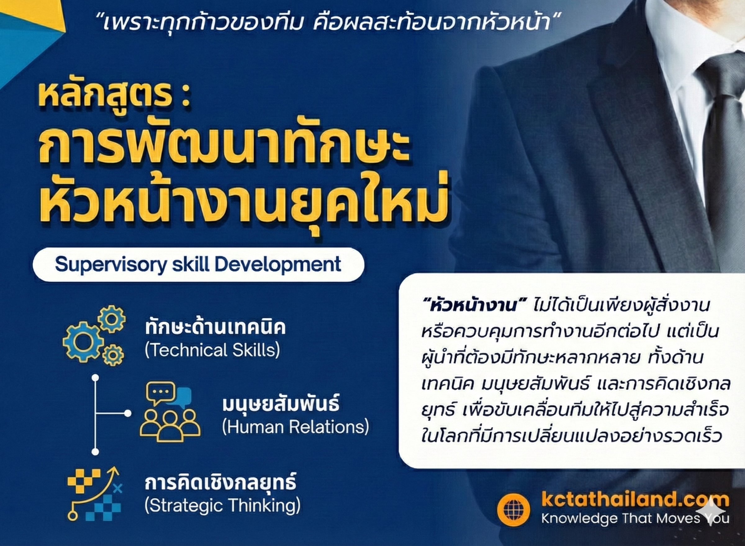 หลักสูตร การพัฒนาทักษะหัวหน้างานยุคใหม่ Supervisory skill Development