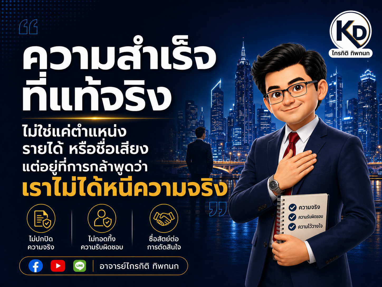 ความสำเร็จที่แท้จริง คือวันที่เรามองย้อนกลับมาแล้วพูดได้ว่า “เราไม่ได้หนีความจริง”
